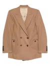 Blazé Milano Cholita Blazer In Wool And Cashmere Camel Color In Burgundy