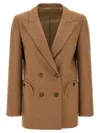 Blazé Milano Cholita Double-breasted Blazer In Brown