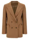 Blazé Milano Cholita Double-breasted Blazer In Brown