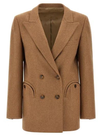 Blazé Milano Cholita Double-breasted Blazer In Brown