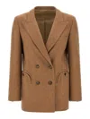 Blazé Milano Cholita Double-breasted Blazer In Brown
