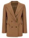 Blazé Milano Cholita Double-breasted Blazer In Brown