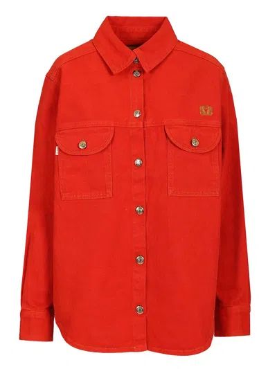 Blazé Milano Clapotis Berber Shirt Jacket In Red