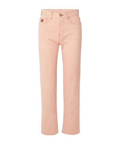 Blazé Milano Clapotis Paso Cropped High-rise Straight-fit Jeans In Pink
