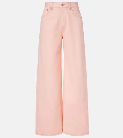 Blazé Milano Clapotis Wide-leg Jeans In Pink
