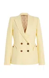 Blazé Milano Double-breasted Charmer Clarity Butter-coloured Jacket In Yellow