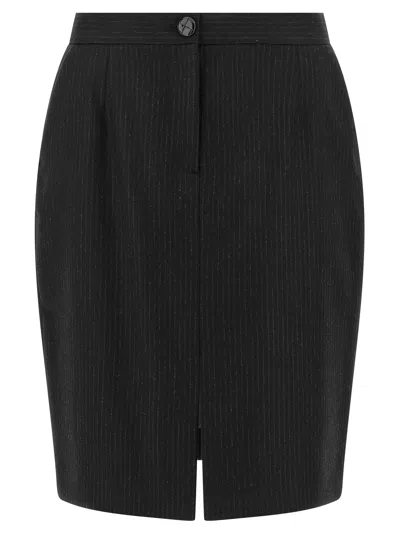 Blazé Milano Popeye Smiley Pinstripe Skirt In Black