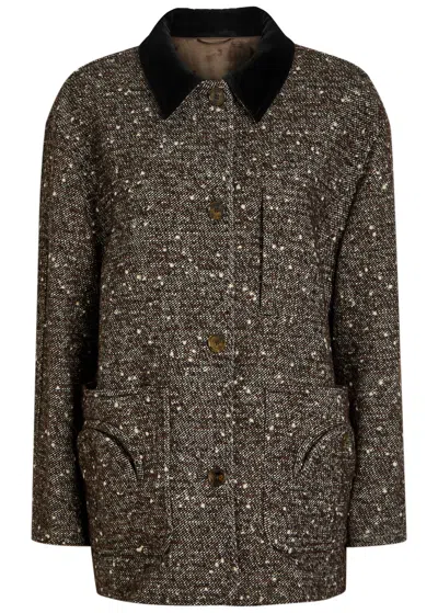 Blazé Milano Blaze Milano Clelia Speckled Bouclé Jacket In Brown