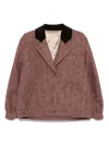 Blazé Milano Cleo Corduroy-collar Bomber Jacket In Blue