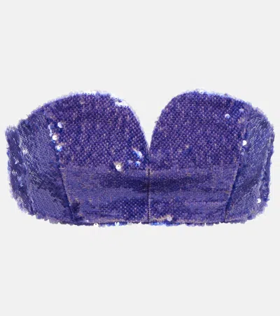 Blazé Milano Clyde Sequined Bandeau Bra In Purple