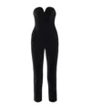 Blazé Milano Clyde Strapless Velvet Jumpsuit In Black