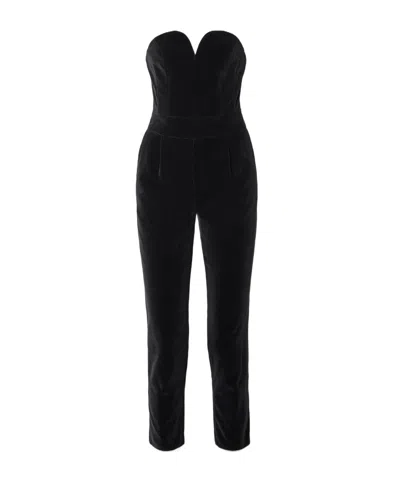 BLAZÉ MILANO CLYDE STRAPLESS VELVET JUMPSUIT
