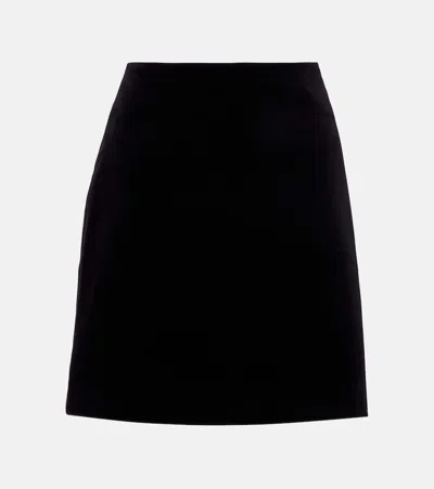 Blazé Milano Coci Cotton Velvet Miniskirt In Black