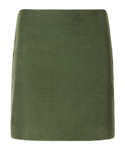 Blazé Milano Coci Cotton-corduroy Mini Skirt In Green