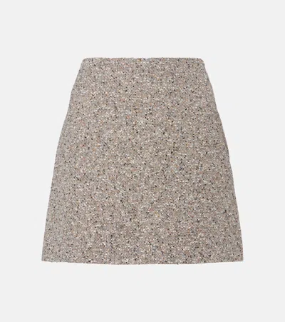 Blazé Milano Blaze Milano Coci Linen-blend Tweed Miniskirt In Black