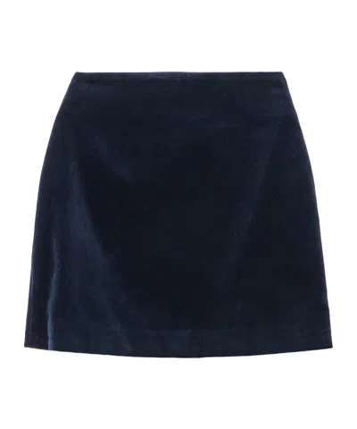 Blazé Milano Coci Cotton-velvet Mini Skirt In Blue