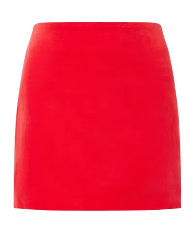 Blazé Milano Coci Cotton And Linen-velvet Mini Skirt In Red