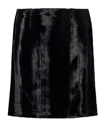 Blazé Milano Coci Plush Mini Skirt In Black