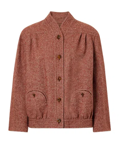 Blazé Milano Coiba Herringbone Jacket In Pink