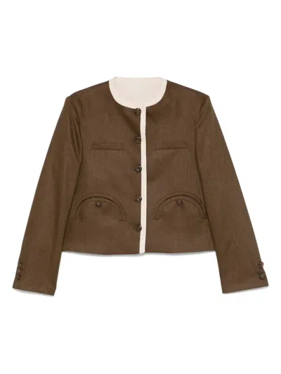 Blazé Milano Contrast-trim Jacket In Brown