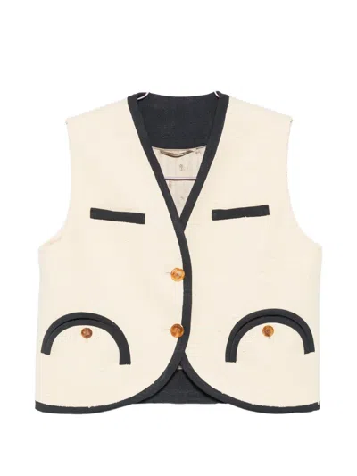 Blazé Milano Contrast-trim Waistcoat In Neutral