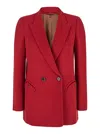 Blazé Milano Red Double-breasted Jacket With Peak Revers In Wool Woman In Red
