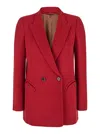 Blazé Milano Red Double-breasted Jacket With Peak Revers In Wool Woman In Red