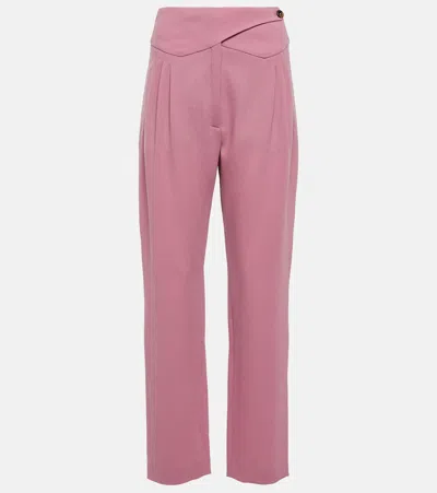 Blazé Milano Trousers Chic High Waist In Pink