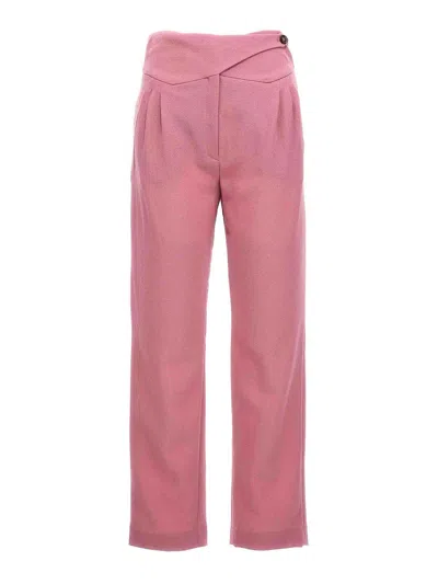 Blazé Milano Trousers Chic High Waist In Pink