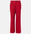 Blazé Milano Cool & Easy Wool Wide-leg Pants In Red