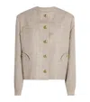 Blazé Milano Cotton-blend Tweed Gliss Bolero Jacket In Ivory