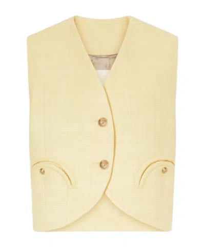 Blazé Milano Gliss Cotton-blend Vest In Yellow