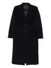 Blazé Milano Curved-pockets Buttoned Single-breasted Coat In Black