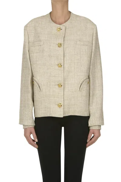 Blazé Milano Cythera Gliss Bouclé Bolero Jscket In White