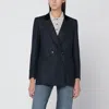 Blazé Milano Blaze Milano  Dark Blue Wool And Mohair Blazer Maine In Blue