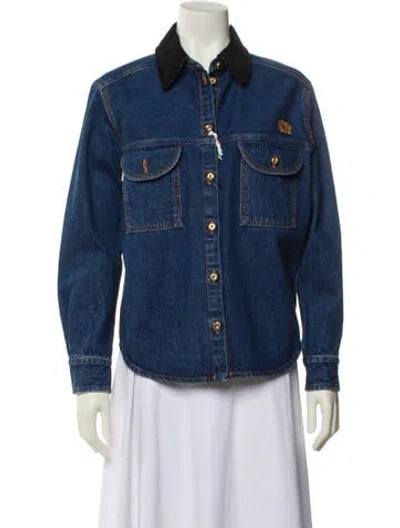 Pre-owned Blazé Milano Denim Jacket W/ Tags In Blue