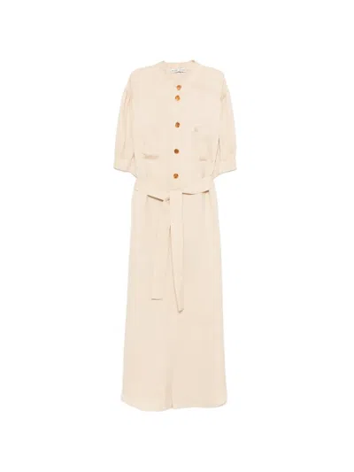 Blazé Milano Donzi Berber Belted Midi Dress In Multi