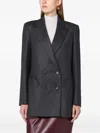 Blazé Milano Grey Wool Double-breasted Blazer In Black