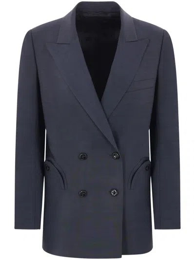 Blazé Milano Double-breasted Blazer In Gray