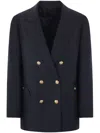 Blazé Milano Everynight Alcanara Double Breasted Blazer In Blue