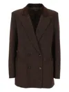 Blazé Milano Double-breasted Blazer In Brown