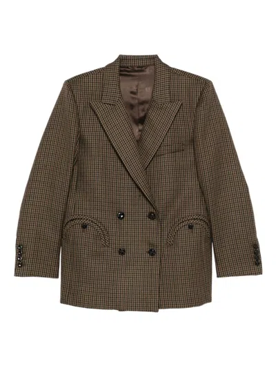 Blazé Milano Double-breasted Blazer In Brown