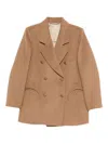 Blazé Milano Double-breasted Blazer In Brown