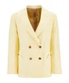 Blazé Milano Structured Double Breasted Jacket In Nude