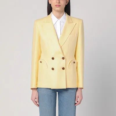 BLAZÉ MILANO DOUBLE-BREASTED CHARMER CLARITY BUTTER-COLOURED JACKET