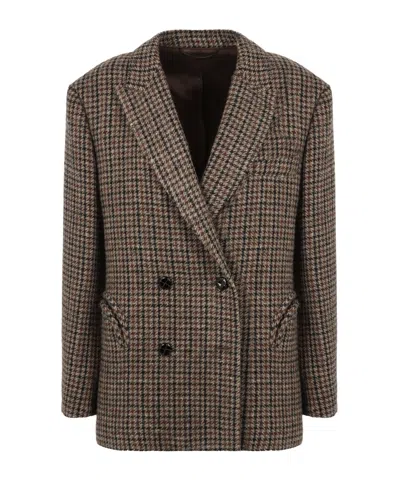 Blazé Milano Double-breasted Coat In Brown