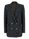 Blazé Milano Double-breasted Flap-pocket Blazer In Black