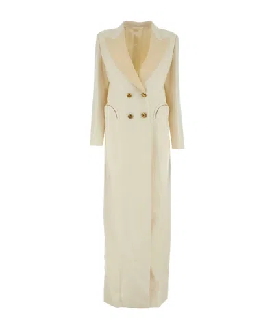 Blazé Milano Blaze Ivory Viscose Blend Heart Blazer Dress In White