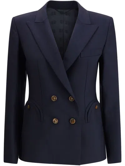 Blazé Milano Double-breasted Mohair Blazer In Navy