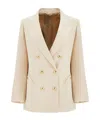 Blazé Milano Everynight Ivory Double-breasted Jacket In Nude